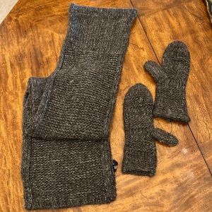 Gray/Silver Knit Scarf and Mittens from Gap